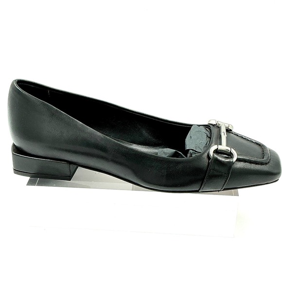 Bruno Magli Shoes - Bruno Magli Size 7.5 Black Leather Square Toe Bit Loafer Flats NEW Perla $350